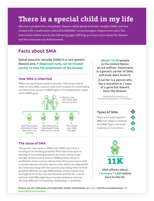 Explaining SMA & ZOLGENSMA to Others brochure