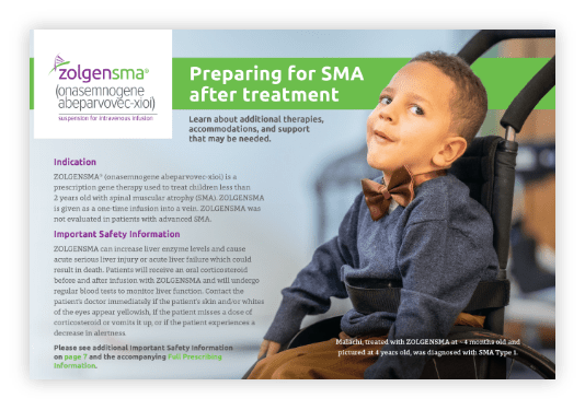 ZOLGENSMA SMA After Treatment brochure